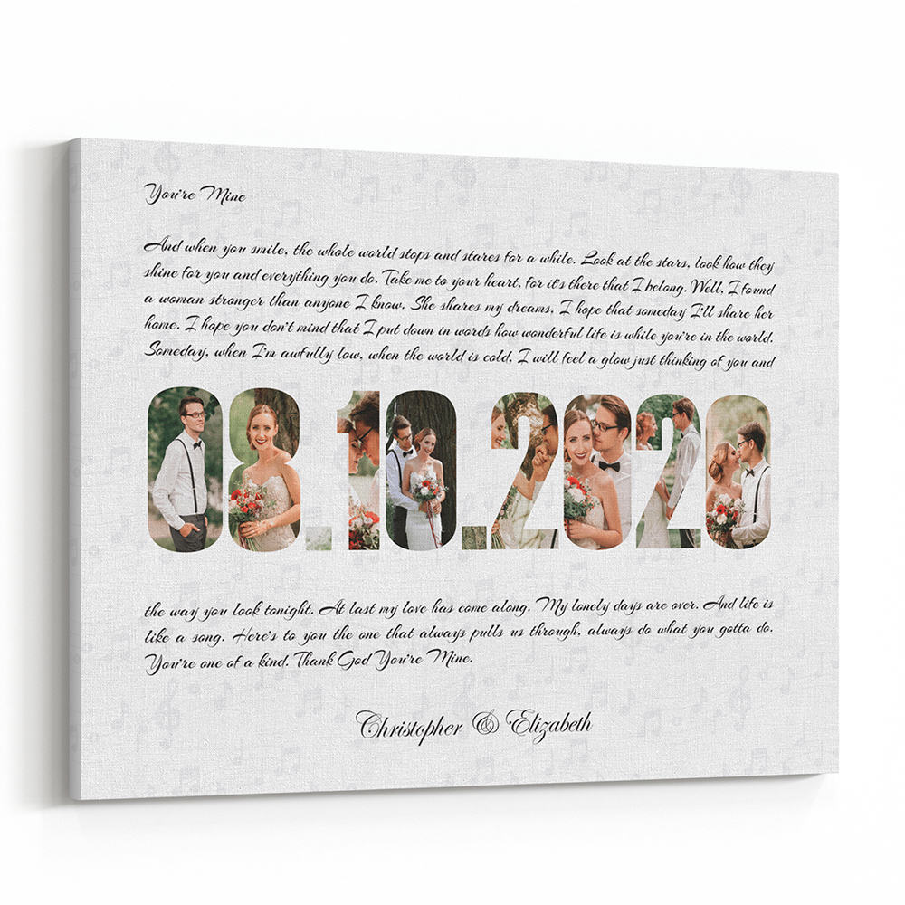 Love Song Happy Anniversary Photo Collage Canvas Print