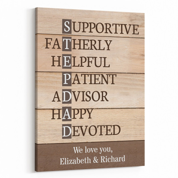 Stepdad Meaning Poem Custom Canvas Print
