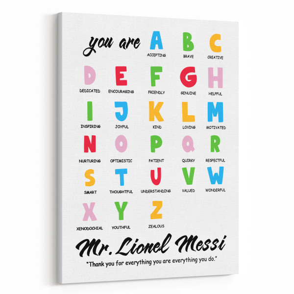 Teacher Appreciation Alphabet Canvas Print