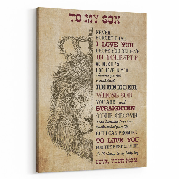 To My Son Never Forget That I Love You Canvas Print
