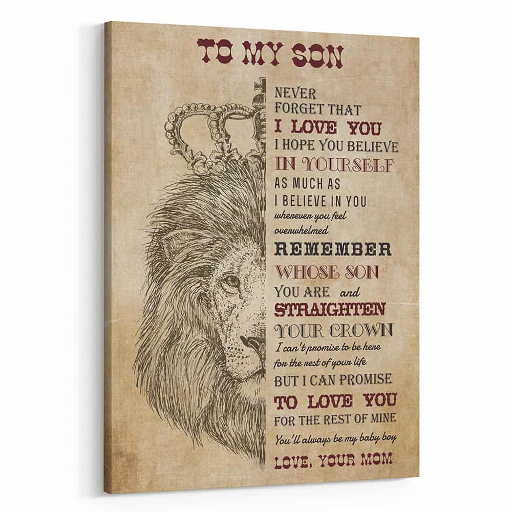 To My Son Never Forget That I Love You Canvas Print