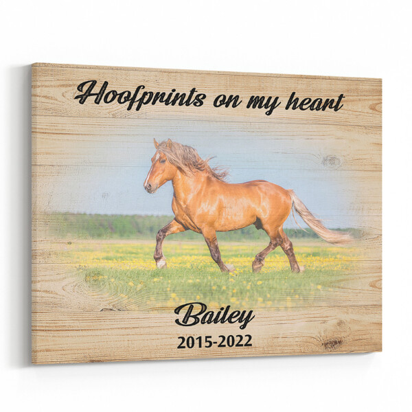 Hoofprints On My Heart Custom Canvas Print