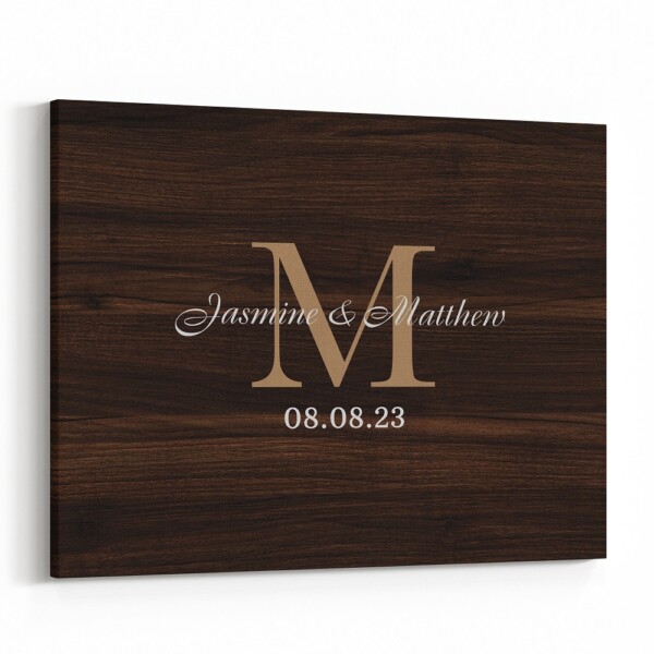 Monogram Guestbook Canvas Print