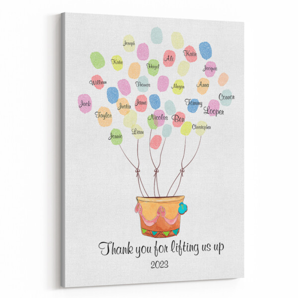 Thank You For Lifting Us Up Fingerprint Canvas Print
