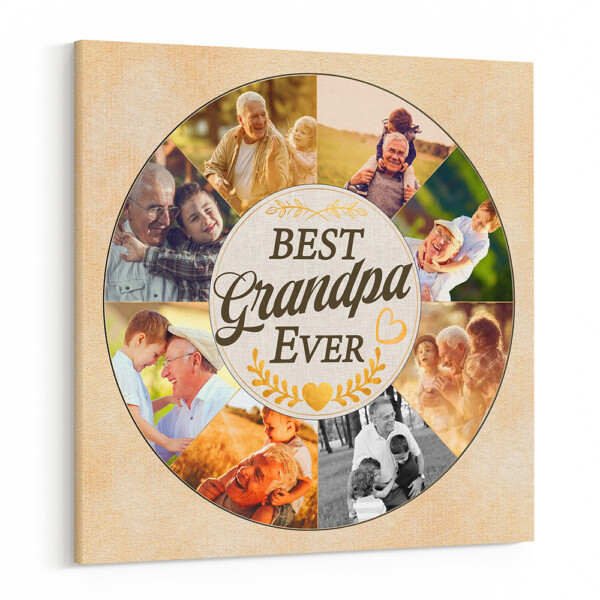 Best Grandpa Ever Custom Canvas Print