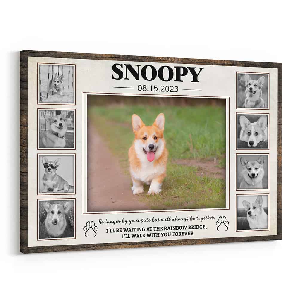 Cross The Rainbow Gift For Loss Of Pet Photo Collage Canvas Print