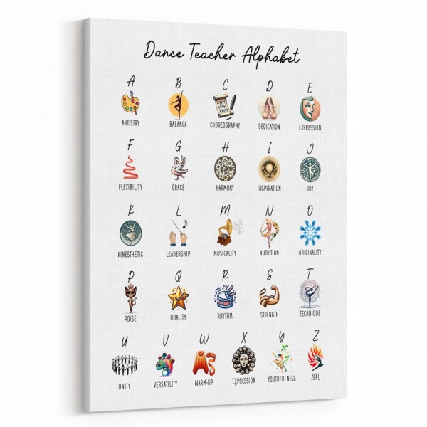 Dance Teacher Alphabet Canvas Print