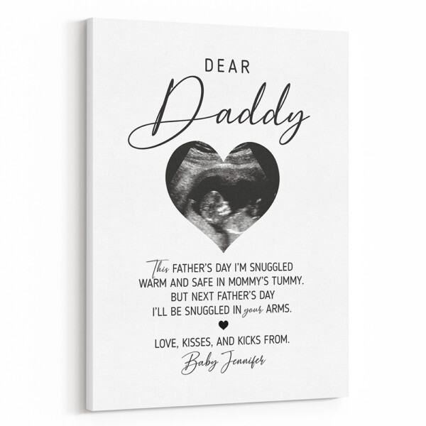 Dear Daddy Sonogram Canvas Print