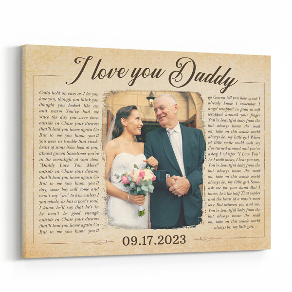 Father Of The Bride Song Lyrics Custom Canvas Print