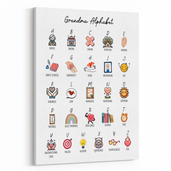 Grandma Alphabet Canvas Print
