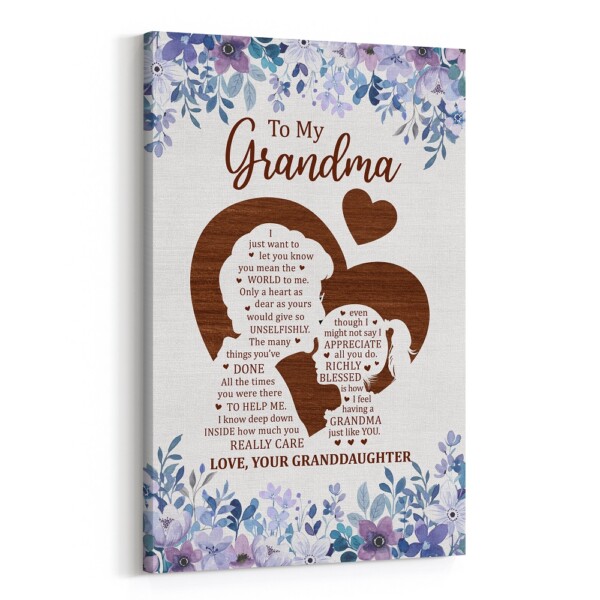 I Just Want To Let You Know You Mean The World To Me Custom Canvas Print For Grandma
