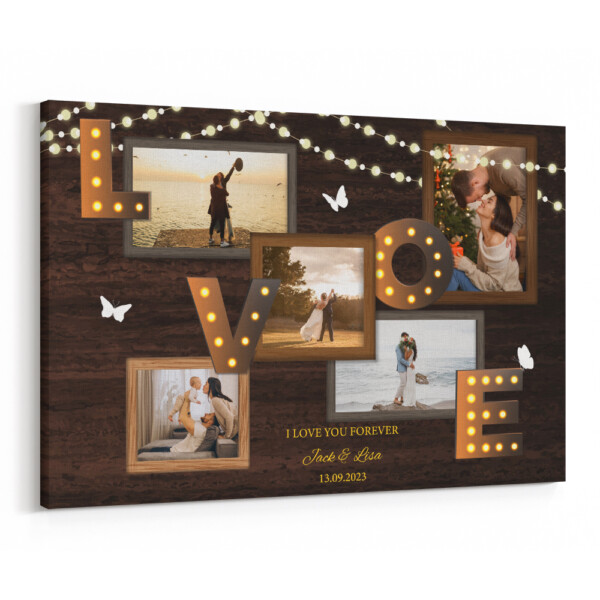 Love Collage Photo Canvas Print
