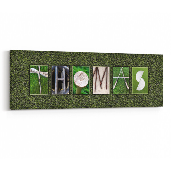 Custom Golf Name Art Canvas Print