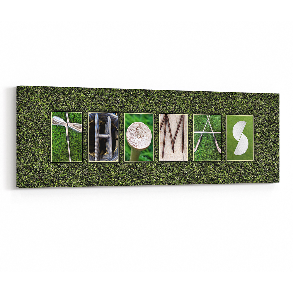 Custom Golf Name Art Canvas Print