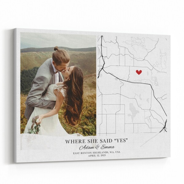 Where She Said Yes Custom Canvas Print