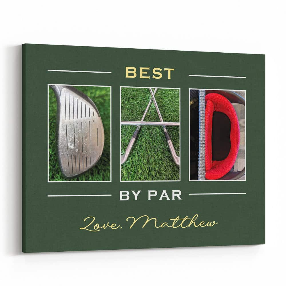 Best Dad By Par Golf Canvas Print