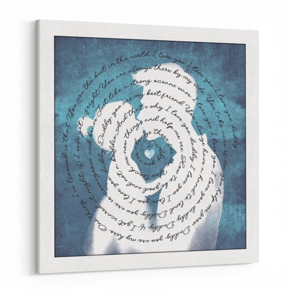 Personalized Father and Daughter Song Lyric Canvas Print - Spiral Design