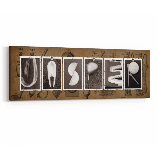 Vintage Golf Dad Name Canvas Print