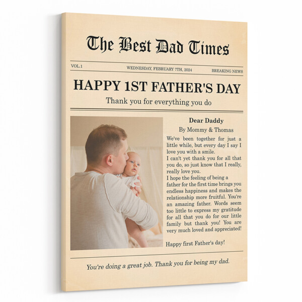 The Best Dad Times Custom Canvas Print