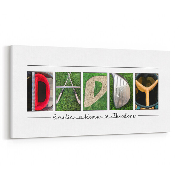 Personalized Golf Name Canvas Wall Art