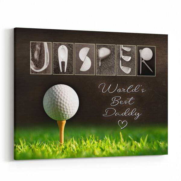 World‘s Best Daddy Golf Letter Art Canvas Print