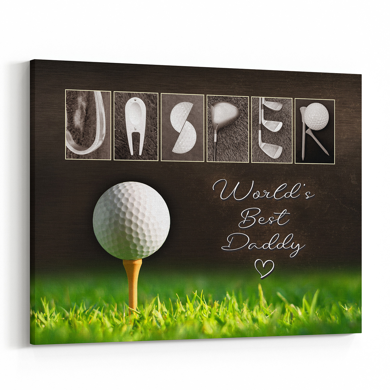 World‘s Best Daddy Golf Letter Art Canvas Print