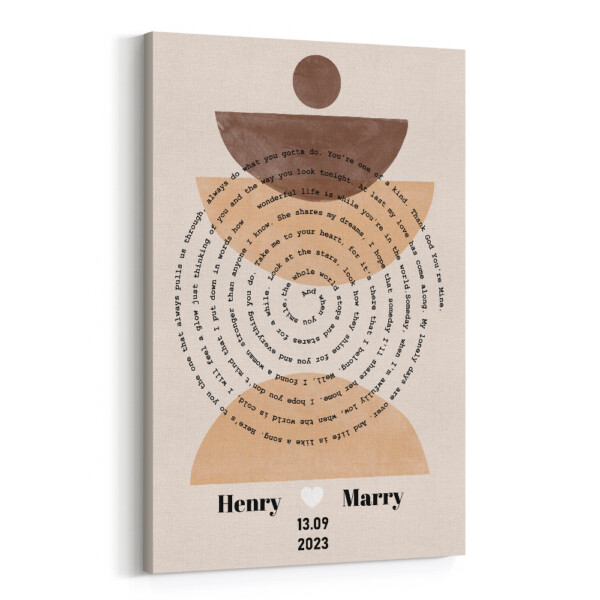 Custom Spiral Song Lyrics Bohemian Art Print