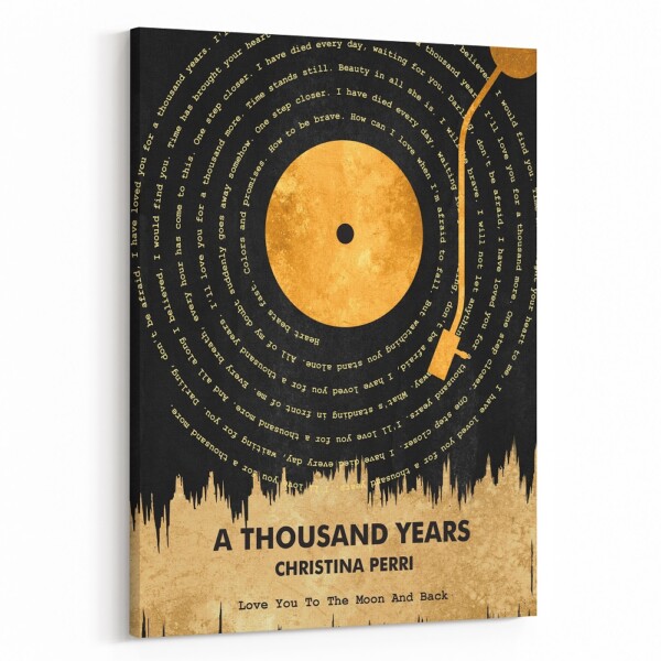 Golden Vinyl: Retro Lyrical Art Canvas Print