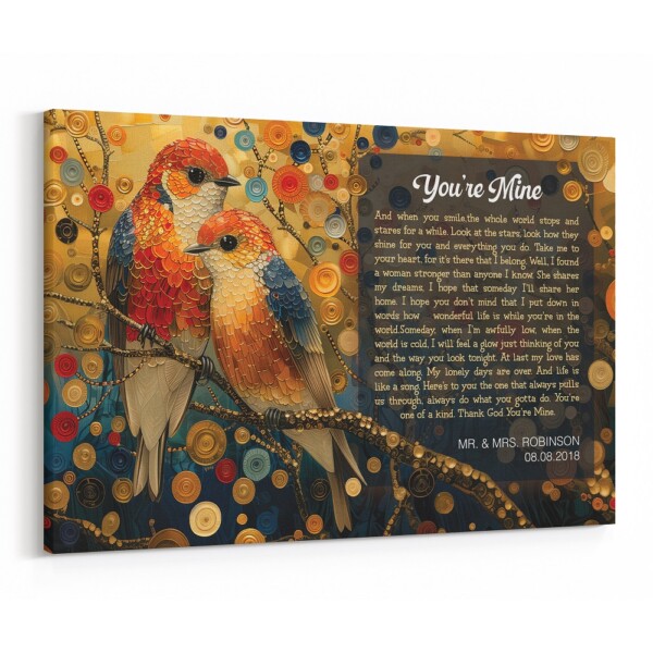 Klimt-Inspired Custom Lyrical Masterpiece Canvas Art