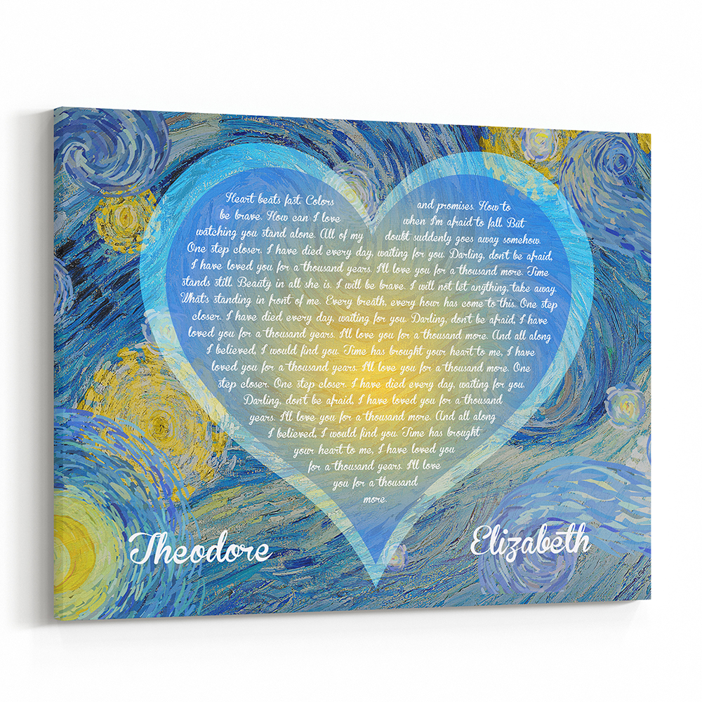 Heart-Shaped Anniversary Song Lyrics Canvas Print