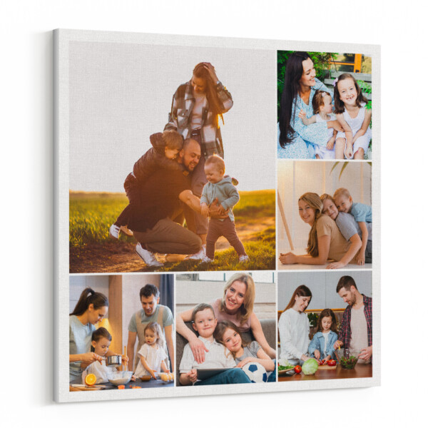 Asymmetrical Grid 6 Collage Custom Canvas Print