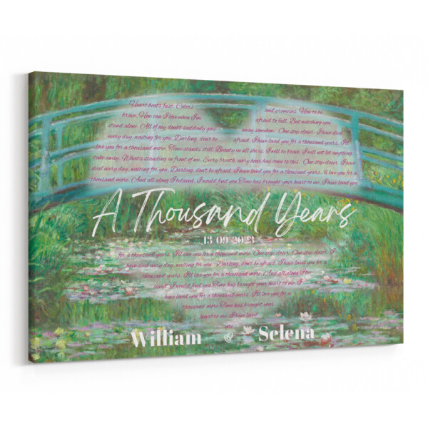 Claude Monet - Custom Song Lyric Japanese Footbridge 1899 Art Print