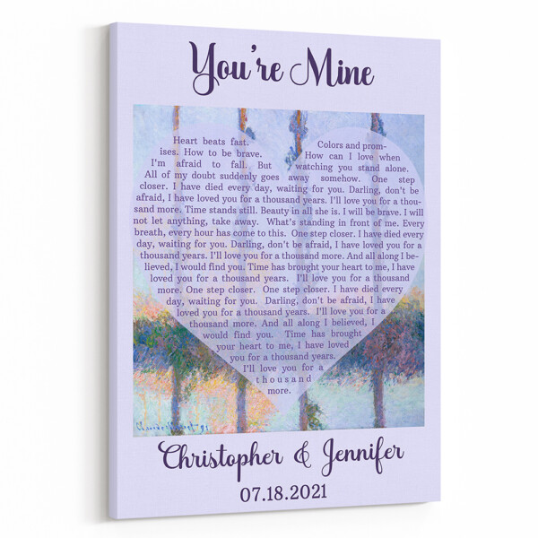 Claude Monet - The Four Trees 1891 Custom Song Lyrics Art Print