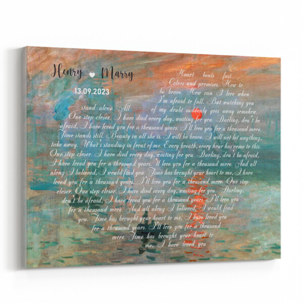 Claude Monet - Custom Song Lyrics With Impression Sunrise 1872 Art Print