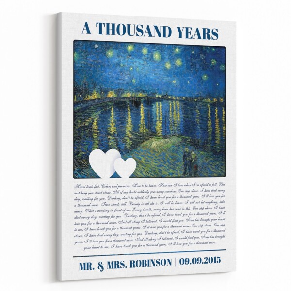 The Starry Night Over The Rhone By Vincent Van Gogh - Song Lyrics Canvas Print