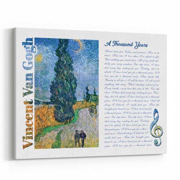 Vincent Van Gogh Road With Cypress And Star Song Lyrics Canvas Art