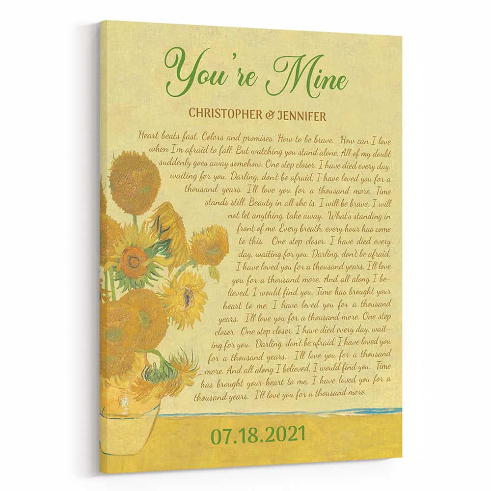 Van Gogh – Custom Song Lyrics Sunflowers Art Print