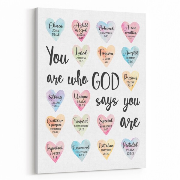 You Are Who God Says You Are Rainbow-Themed Canvas Print