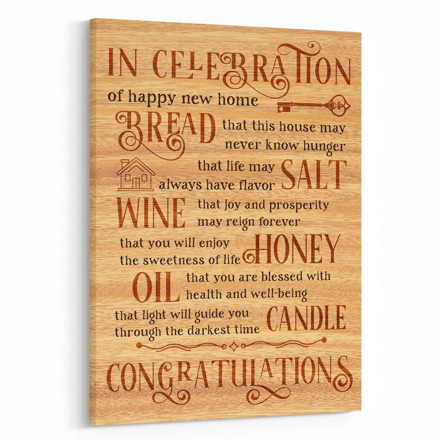 WBdesignz Biglietto Di Auguri Per Nuova Casa 'Happy New Home' Con Busta In Carta Kraft - 300g/m²