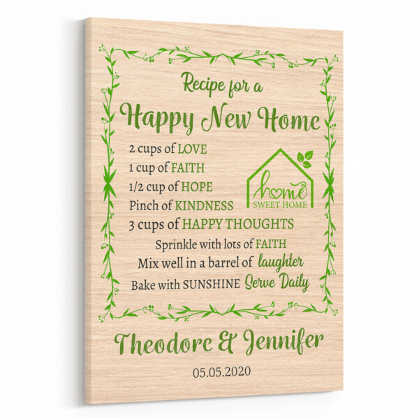 Home Sweet Home Recipe Love Canvas Print