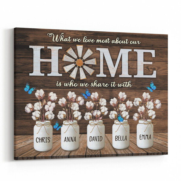 What We Love Most About Our Home Canvas Print