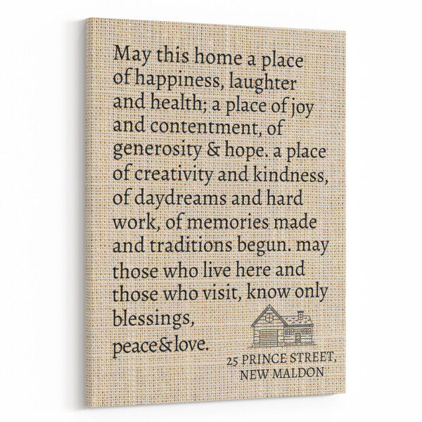 May This Home Message On Wood Housewarming Canvas Print