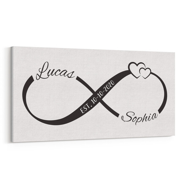 Personalized Infinity Heart Monogram Canvas Print