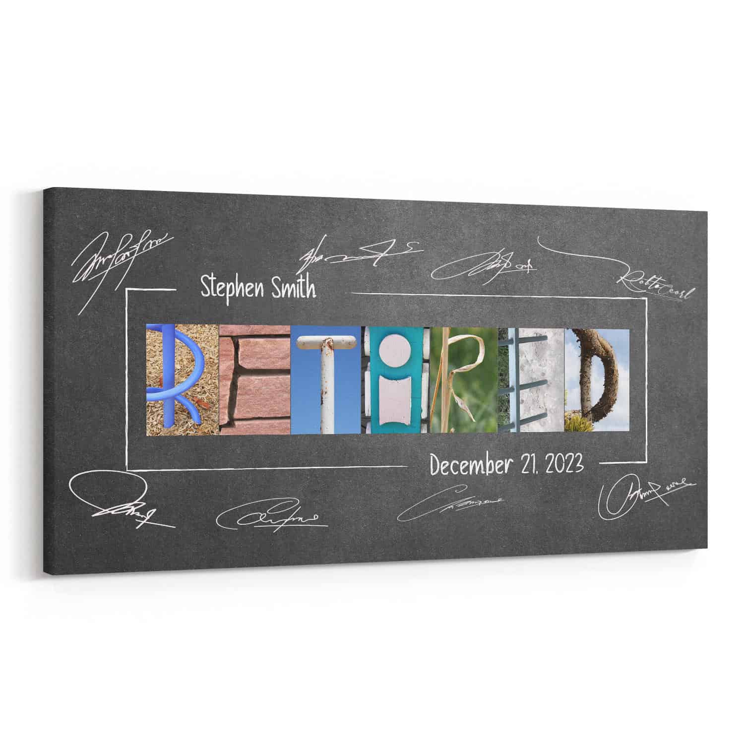 Personalized Signature Retirement Gift For Teacher Canvas Print