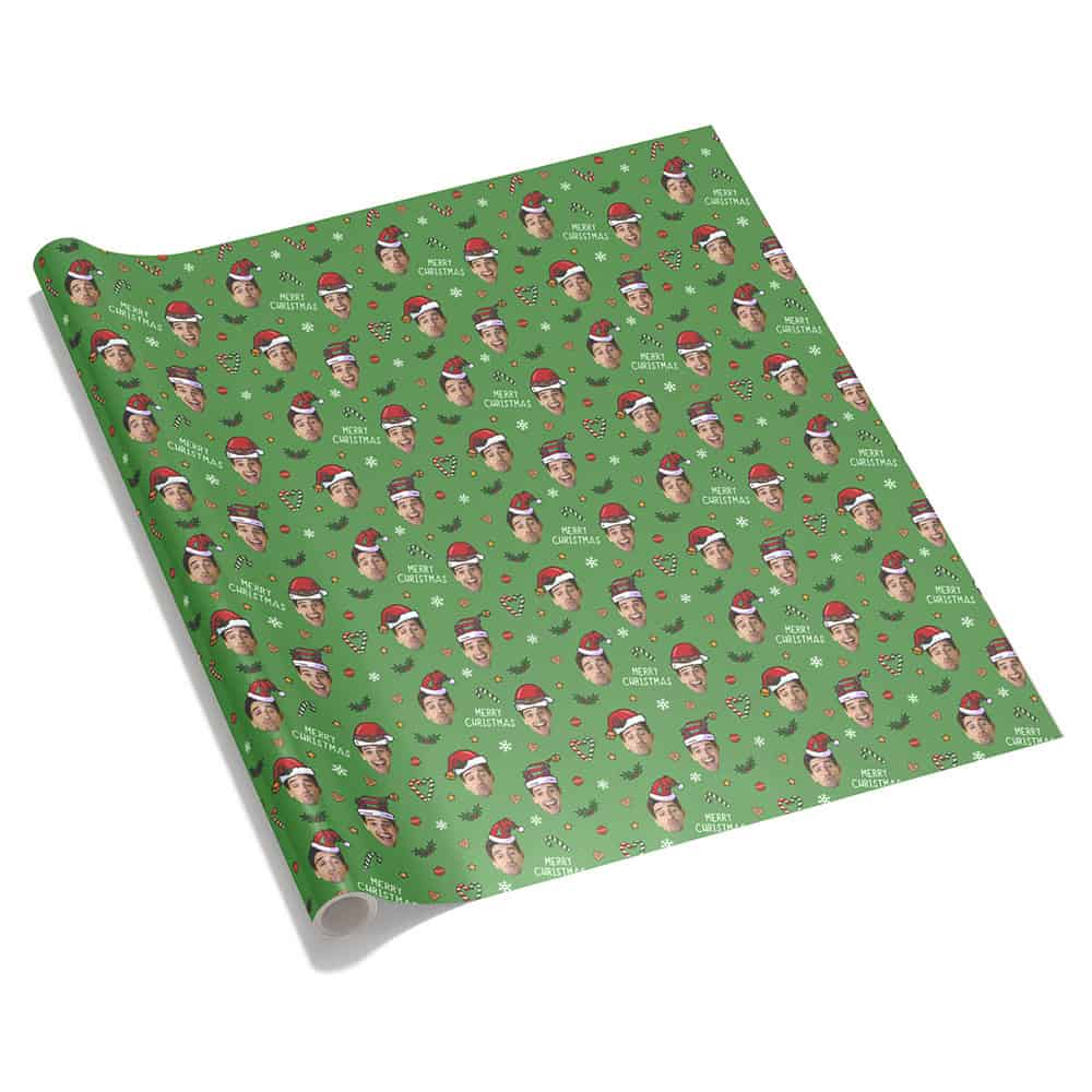 Personalized Funny Face Christmas Wrapping Paper 365Canvas