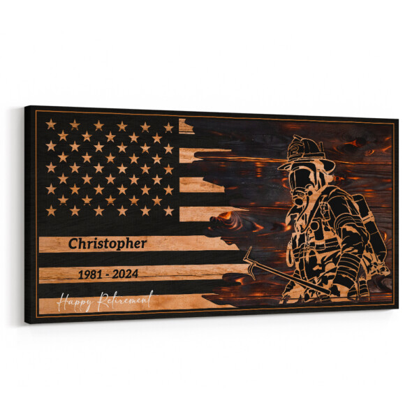Personalized Firefighter Retirement Canvas Print