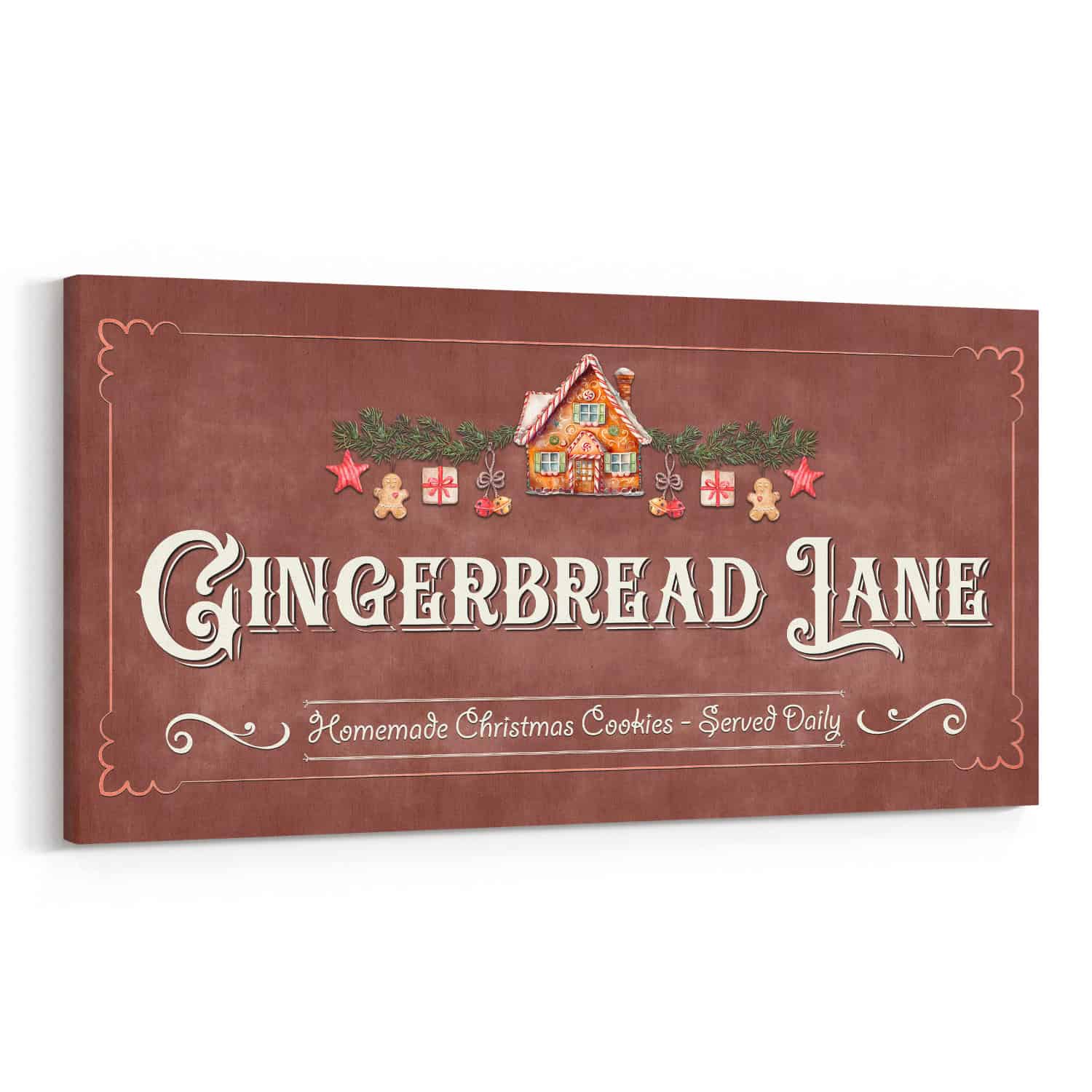 Gingerbread Lane Sign Canvas Art