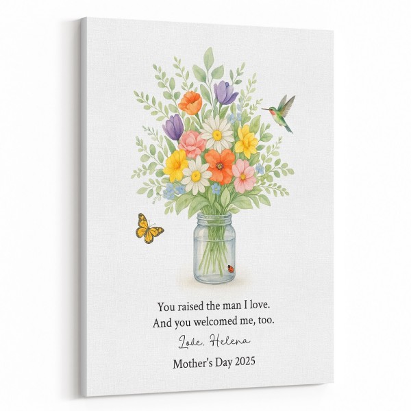 A Garden of Gratitude – Lasting Floral Canvas Gift for Mother-in-Law