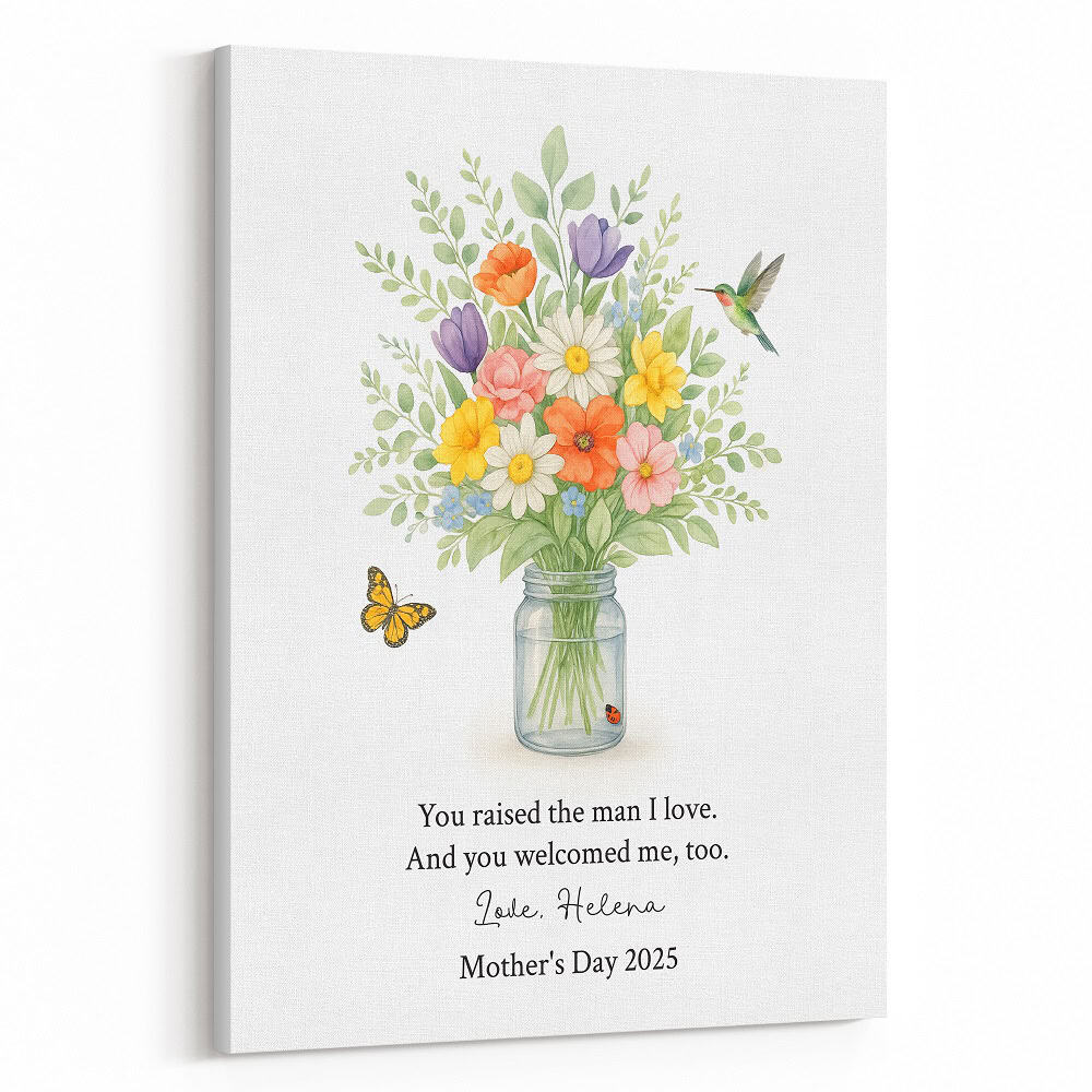 A Garden of Gratitude – Lasting Floral Canvas Gift for Mother-in-Law