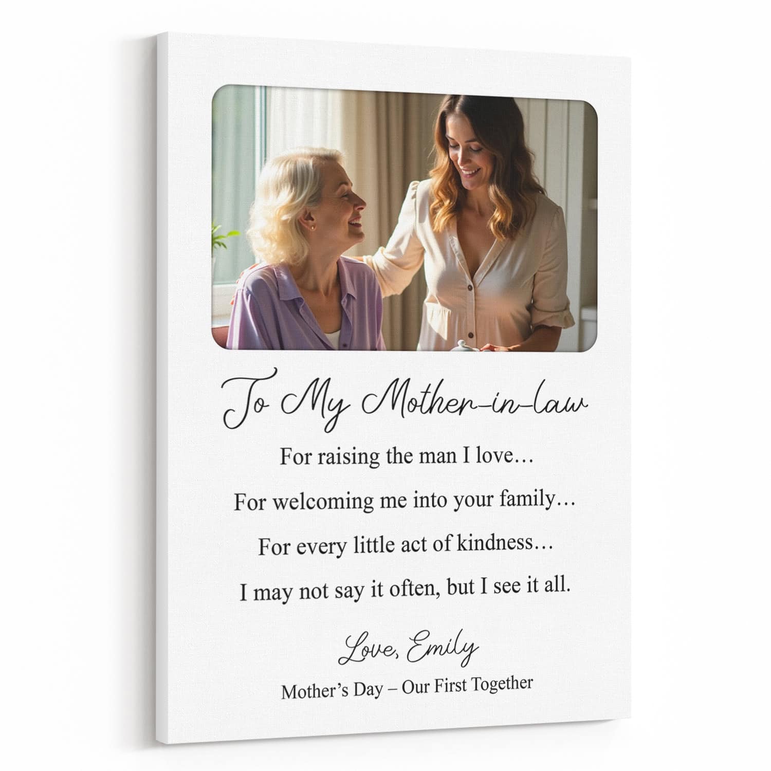 Mother-in-Law Photo Canvas – First Mother’s Day Gift